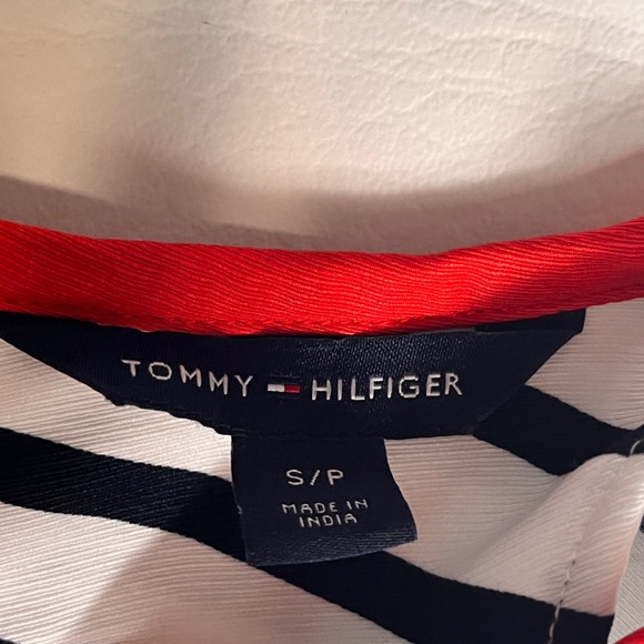 Tommy Hilfiger Navy and White Striped Tee Relaxed Fit Small - Picture 11 of 12